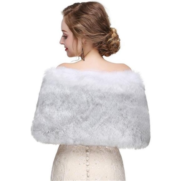 Hot Faux Fur Shawl Wrap Stole Shrug Winter Bridal Wedding Cover Up